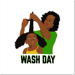 Wash Day Black Mom Styling Daughter Natural Hair Posters and Art